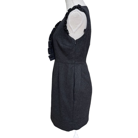 Twelve Couture Wool Pleated‎ Button Front Mini Dress in Charcoal Size: S - Picture 4 of 10